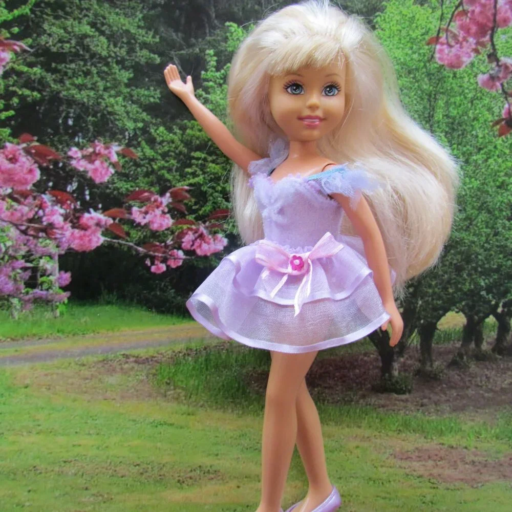 WEE 3 FRIENDS CLOTHES: LAVENDER BALLET TUTUS FANCY DRESS SHOES SWIMSUIT SCARF